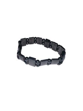 Magnetic Hematite Bracelet Energy Elastic Stretch Double Strand Metaphysical